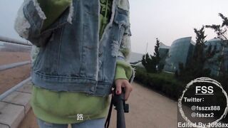 【重磅推荐】知名Twitter户外露出网红FSS冯珊珊酒店露出广场外被大叔当众调戏