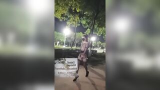 【绝版收藏】最近火爆推特人气露出女神FSS『冯珊珊』高价会员私拍流出 情趣黑丝套装午夜户外露出 高清1080P版