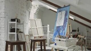 教授在画室里狂操美女学院